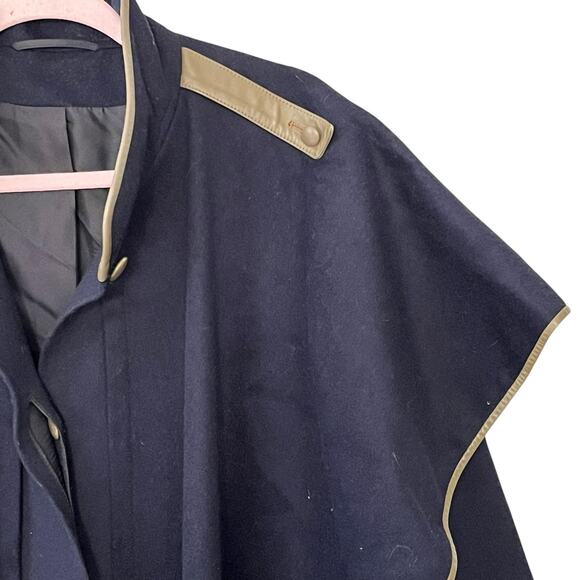 Admont Vintage Heavy Coat Women’s 38 US M Austrian Wool Alpaca Navy Green Trim - Picture 9 of 10